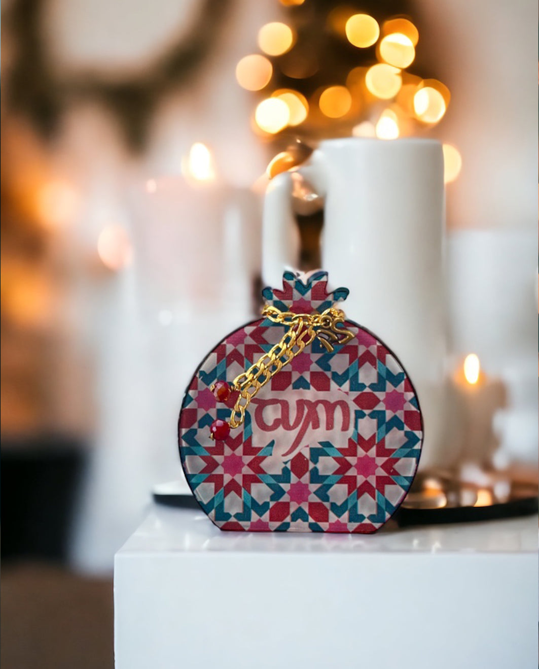 Waki Pomegranate "Luck" Plexiglass Tabletop