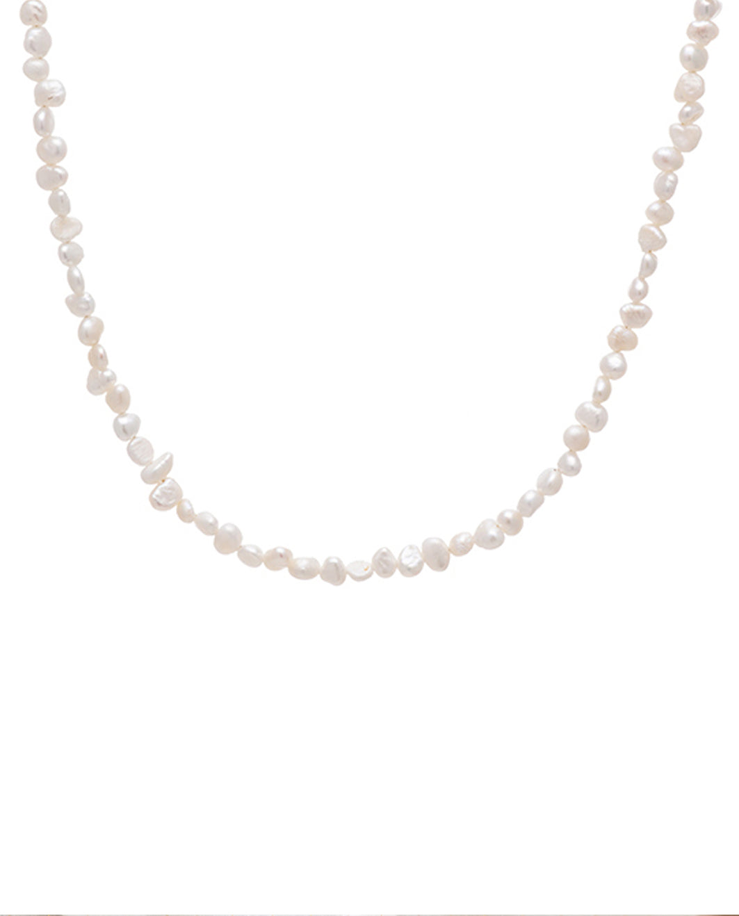White Raw Pearl L necklace