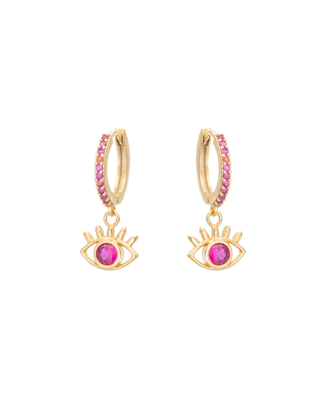 Earrings Fuchsia Zircon Eyes