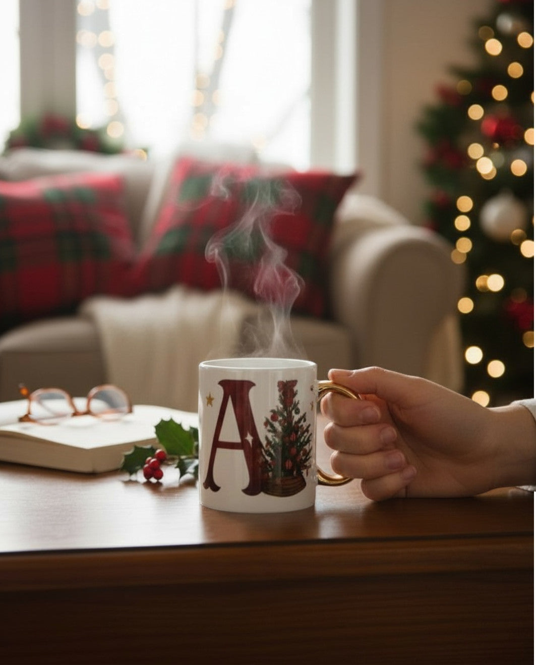 Χριστουγεννιάτικη Κούπα με Μονόγραμμα