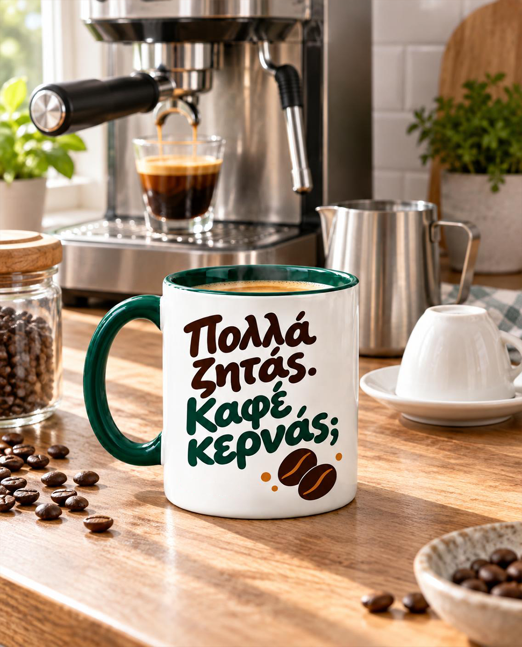 Κούπα με κουτί "Πολλά ζητάς. Καφέ κερνάς;"