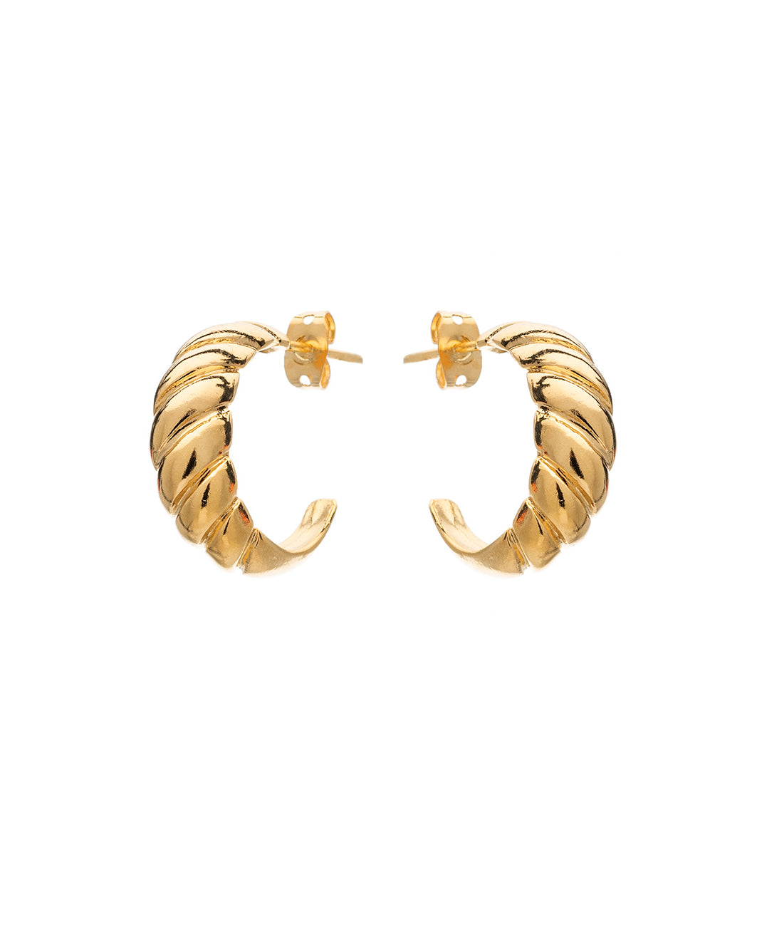 Hoop Earrings Domed Gold