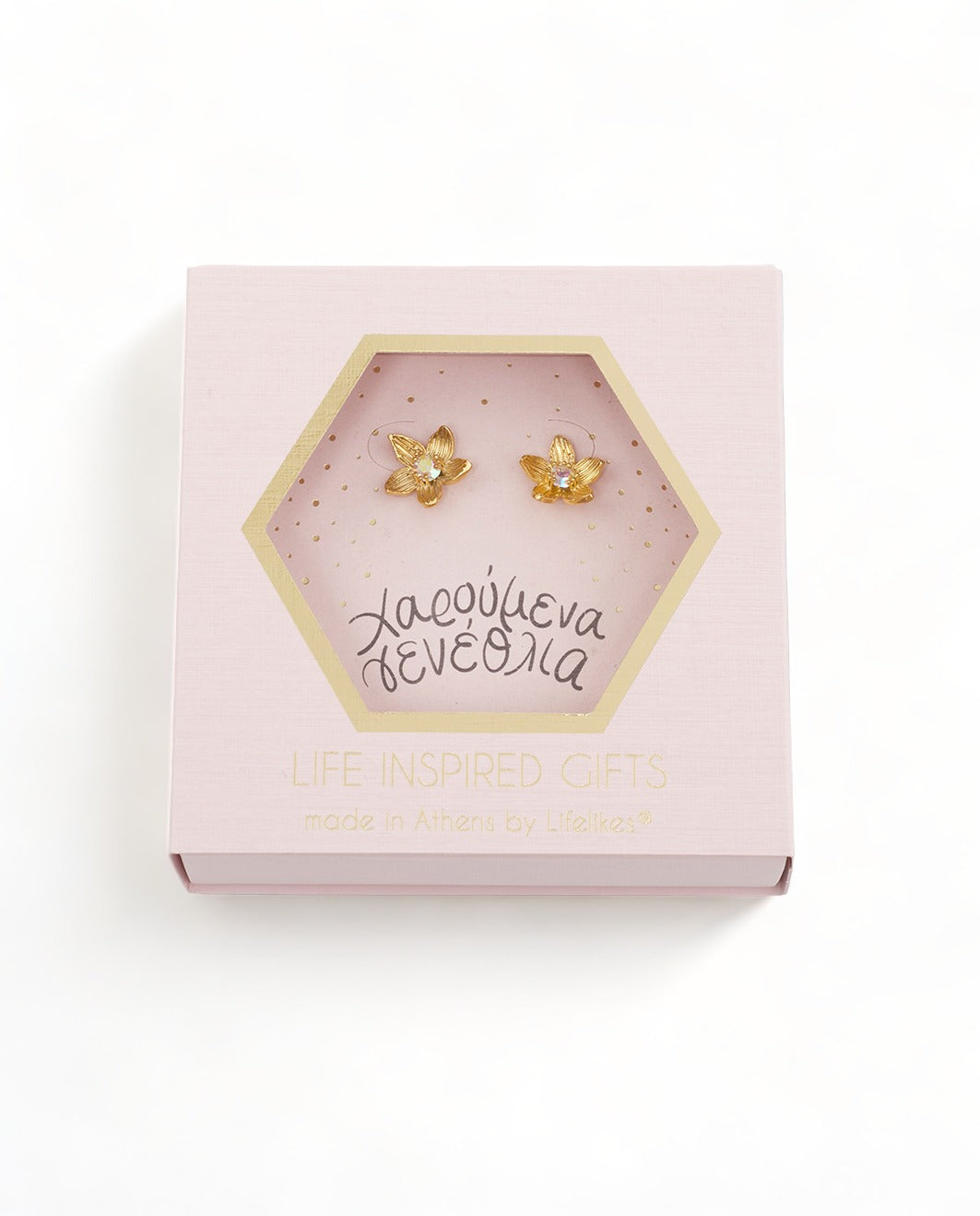 Gift Box Happy Birthday Flower Earrings