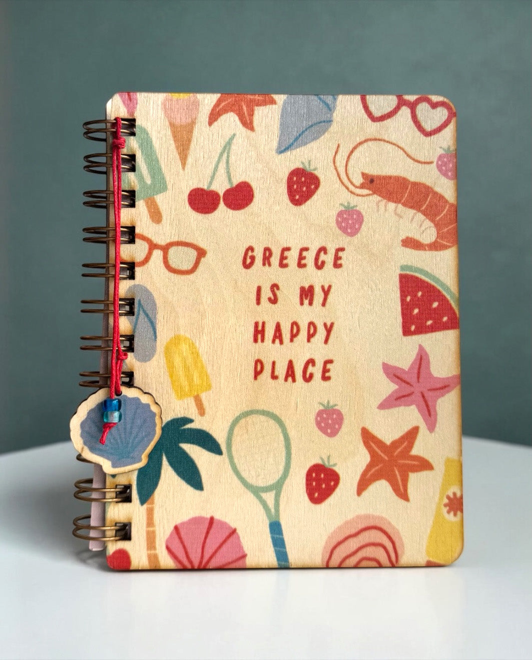 Ξύλινο Ατζεντάκι Greece is my Happy Place