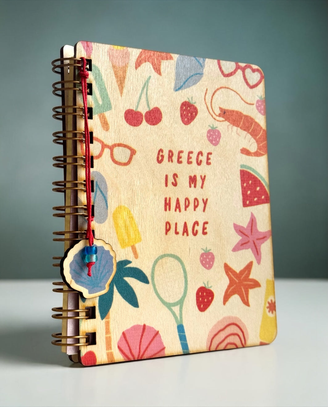 Ξύλινο Ατζεντάκι Greece is my Happy Place