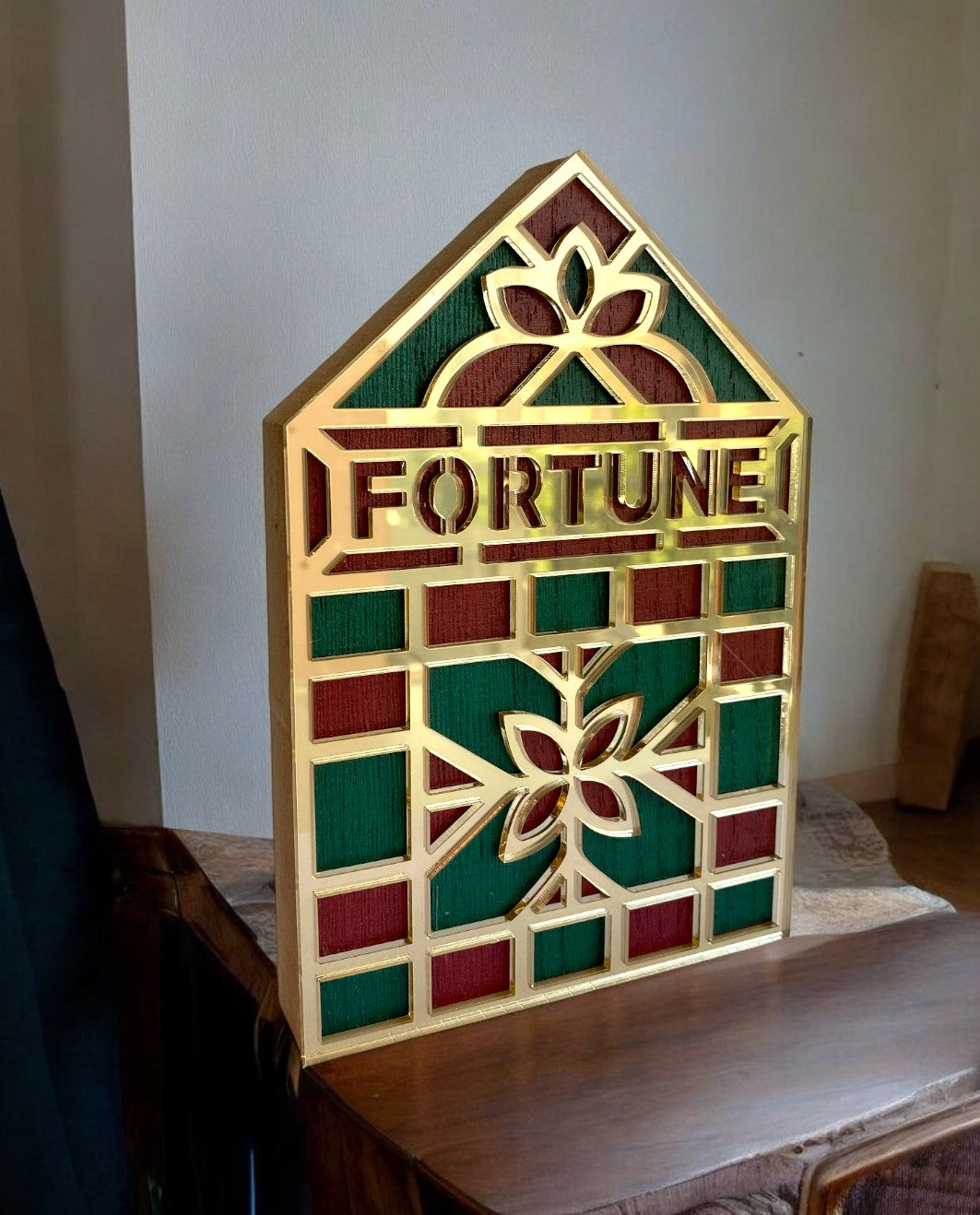 Γούρι Ξύλινο Σπίτι Fortune Plexiglass