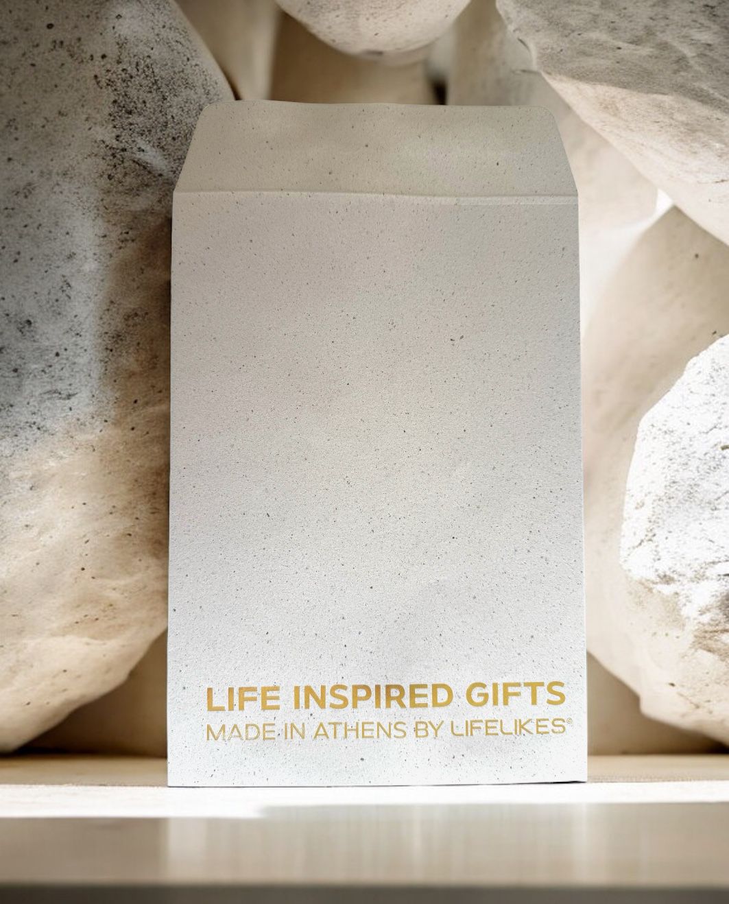 Χάρτινη Συσκευασία Φακελάκι Μπεζ "Life Inspired Gifts" 16*23 cm