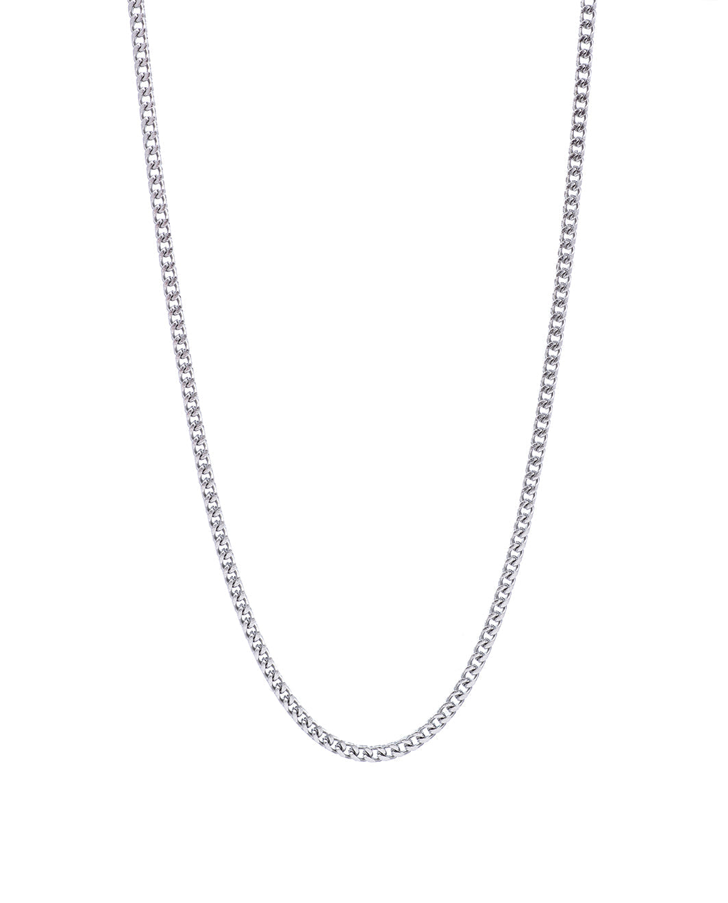 Square Links Silver Necklace