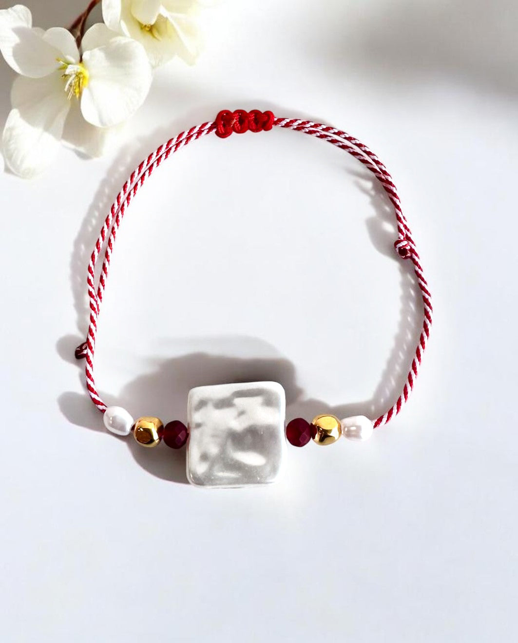 Βραχιόλι Μαρτάκι Square Pearl