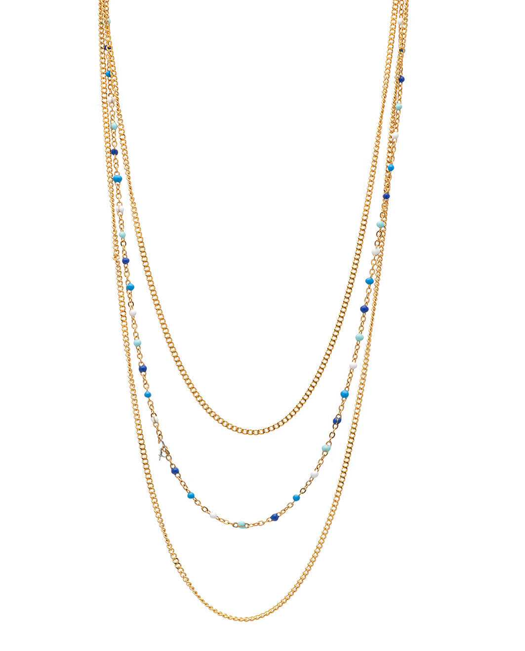 Triple Blue Shades Necklace